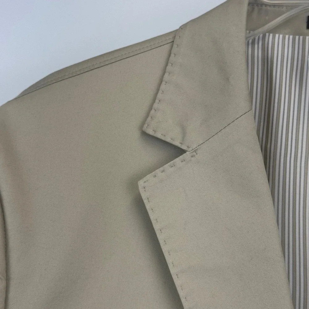 Flynt Bourne Mens 42R Blazer Tan Khaki 100%‎ Cotton 2 Button Sport Coat Jacket